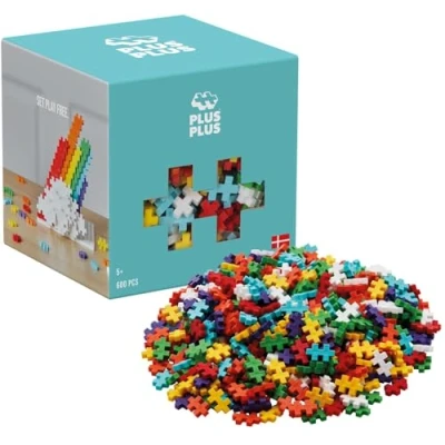 Abbildung von Plus 3976 Geniales Konstruktionsspielzeug, Regenbogen, Kreativ Bausteine, Bausteineset für Kinder, 600 Teile