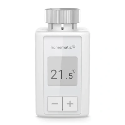 Abbildung von Homematic IP Smart Home Heizkörperthermostat Flex, digitaler Thermostat Heizung, Steuerung per App, Alexa, Google Assistant, einfache Installation, Energie sparen, 160230A0