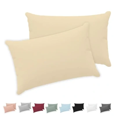 Abbildung von Twinzen® Kissenbezug 50x70 (2er Set) 100% Jersey Baumwolle 150 GSM Kissenbezüge Grau Für cm Kissenhülle mit Reißverschluss Oeko Tex Zertifiziert