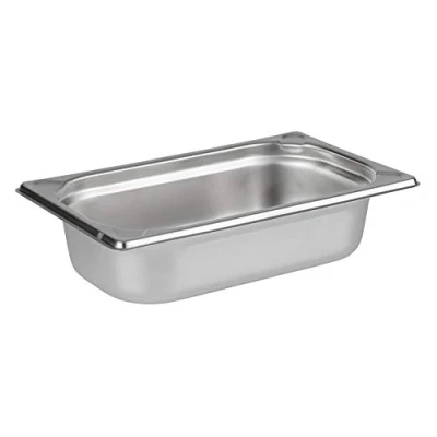 Abbildung von APS 81402 GN 1/4 Behälter, rostfreier Gastronormbehälter Edelstahl, Abmessungen 265 x 160 mm/Höhe 65 mm/Volumen 1,8 Liter