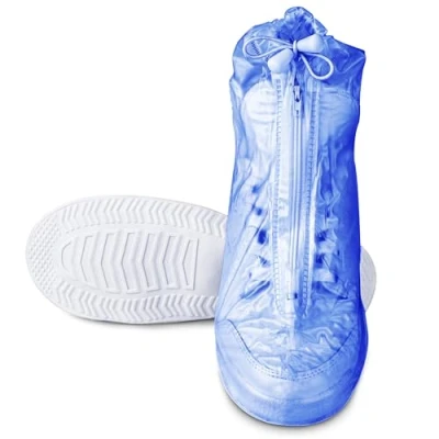 Abbildung von SULPO Schuhüberzieher Wasserdicht Regenschutz Schuhe Überzieher Regenüberzieher Überschuhe Wiederverwendbare Fahrrad L Blau