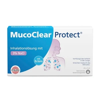 Abbildung von MucoClear Protect Inhalationslösung verflüssigt den Schleim in der Lunge, 20 St. Einzeldosisbehältnisse