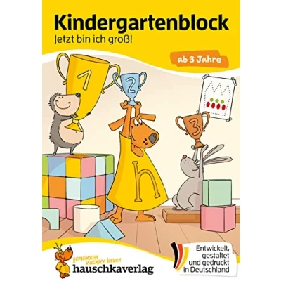 Abbildung von Kindergartenblock ab 3 Jahre Jetzt bin ich groß!: Bunter Rätselblock Sinnvolle Beschäftigung die Spaß macht (Übungshefte und blöcke für Kindergarten Vorschule, Band 608)