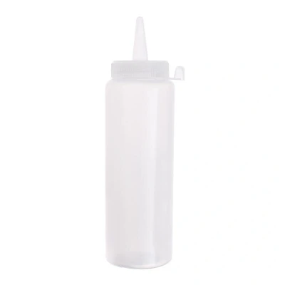 Abbildung von HENDI Quetschflasche 0,2 l Ø 5 x 18,5 cm transparent PP PET Kunststoff klein, Gastro Spenderflasche Saucen Soßen