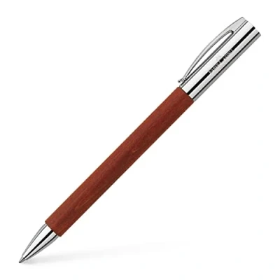 Abbildung von Faber Castell 148131 Drehkugelschreiber AMBITION Birnbaum, Mine: B, inklusive Geschenkverpackung, Schaftfarbe: braun / silber