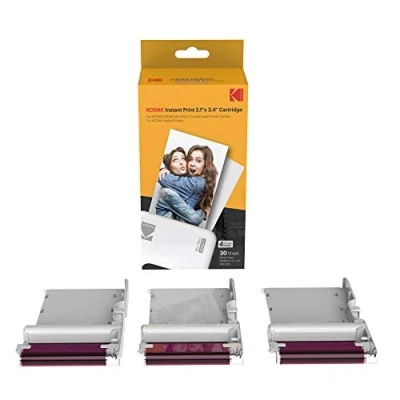 Abbildung von Kodak Neues Tintenbandpapier, 30 Fotopatronen Fotopapier für Mini Shot Combo Weiß Thermosublimations Fotodrucker