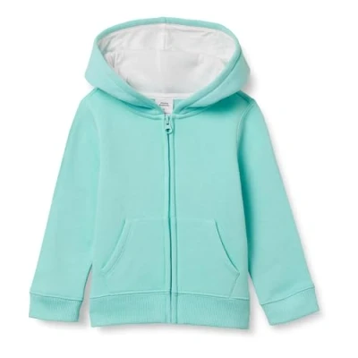Abbildung von Amazon Essentials Mädchen Fleece Kapuzenpullover mit Reißverschluss, Aquablau, 10 Jahre