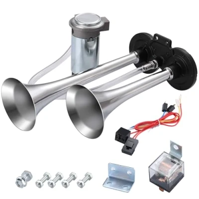 Abbildung von Rupse Hupe Luft Horn, Lufthorn Drucklufthorn auto Horn mit Kompressor 12V für PKW LKW Booten Motorrädern