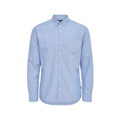 Abbildung von Only &amp; Sons Onsalvaro Oxford Shirt Hemd, Herren, Größe: Large, Cashmere blue