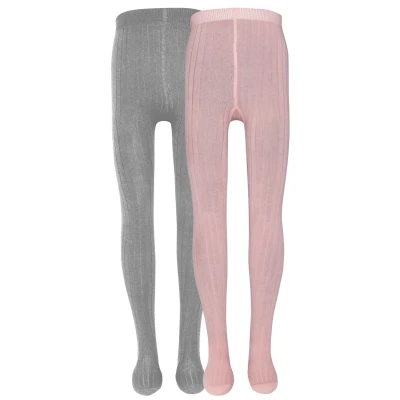 Abbildung von Ewers 2 PACK Strumpfhose für Kinder, Größe: 92 98, Grau melange/wildrose