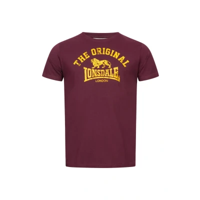 Abbildung von Lonsdale Unisex T shirt Slim Fit Original Langarmshirt, Altmodisches Weinrot, M EU