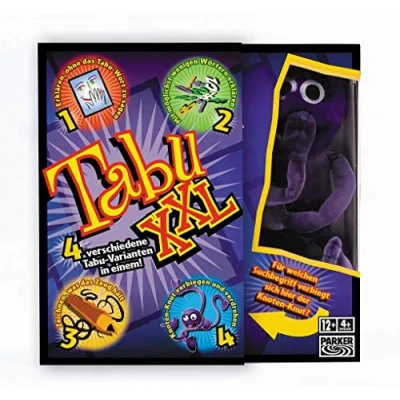 Abbildung von Hasbro Gaming Tabu XXL Brettspiel, Party Edition des Spieleklassikers für unendlichen Spaß mit Freunden und Familie, Spielfiguren, Multiplayer Spiel Kinder ab 12 Jahren