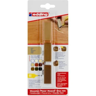 Abbildung von edding 8902 Holzboden Reparaturwachs Set Eiche 3 Hartwachse zum Ausbessern von Beschädigungen und Kratzern in Holzböden