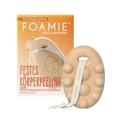 Abbildung von Foamie Festes Duschgel mit Aprikosenkerne &amp; Sheabutter, Duschpeeling für Samtweiche Haut, Feste Dusche 100% Vegan, Plastikfrei, Silikonfrei, 80g