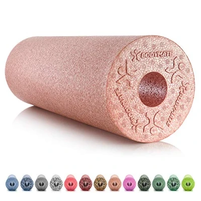 Abbildung von BODYMATE Faszienrolle Standard Mittel Hart mit Gratis E Book Rose Gold 45x15cm