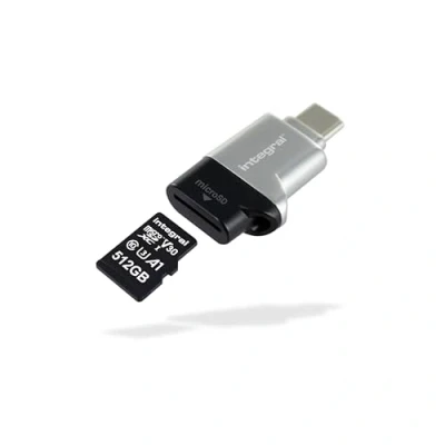 Abbildung von Integral MicroSD USB3.0/USB C Typ OTG Speicherkartenlesegerät Adapter Super schnelle Übertragungsgeschwindigkeiten, Plug &amp; Play und kompatibel mit microSDXC/microSDHC UHS I U1 U3
