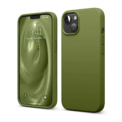Abbildung von elago Liquid Silicone Case Kompatibel mit iPhone 13 Hülle (6,1&quot;), Hochwertiges Silikon, Rundumschutz Handyhülle : 3 Layer Struktur Schutzhülle, Kratzfestes Weiches Mikrofaserfutter (Zenderngrün)