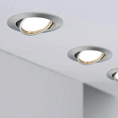 Abbildung von Paulmann EBL 93399 Base LED Einbauleuchte rund max. 10 Watt Einbaustrahler Eisen gebürstet Einbaulampe Metall Deckenspot GU10