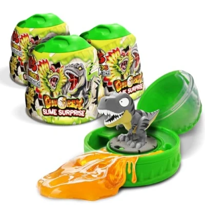 Abbildung von CRAZE Magic Slime 3er Set 3X Dinorex Kapseln mit Schleim Kinder und sammelbaren Dinosaurierfiguren 13 Dinosaurier zum Sammeln, 3 enthalten, Dino