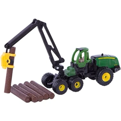 Abbildung von siku 1652, John Deere Harvester, Forstwirtschaft, Metall/Kunststoff, 1:87, Grün, Inkl. Baumstamm, Drehbarer Kran