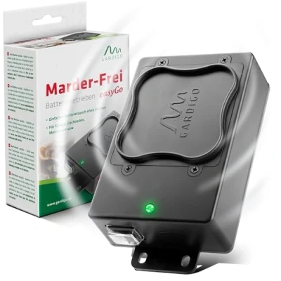 Abbildung von Gardigo® Marderschreck Auto Batteriebetrieben Ultraschall Marderabwehr 12 24 kHz Batterietausch ohne Ausbau Mobiler Marderschutz für KFZ, Motorraum, Dachboden, Haus Marder vertreiben