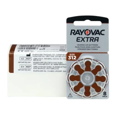 Abbildung von Rayovac Extra 312, 80 Stück, Hörgerätebatterien, hohe Leistung, Zink Luft Batterien, 10 Blisterkarte, braun, 312AUX 8XEMF