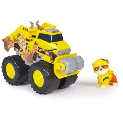 Abbildung von PAW PATROL Rescue Wheels Rubbles Bulldozer Monstertruck mit Rubble Hundefigur, Spielzeug für Kinder ab 3 Jahren