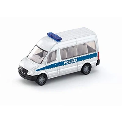 Abbildung von siku 0804, Polizeibus, Metall/Kunststoff, Silber, Anhängerkupplung, Spielzeugauto für Kinder