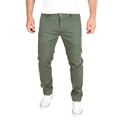 Abbildung von PITTMAN Andrew Chino Herren Hose Baumwoll Stoffhose Männer Chinohose Slim Fit, Grün (Beetle 190312), W36/L30