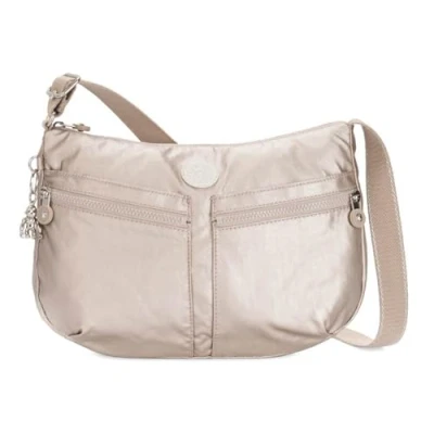 Abbildung von Kipling IZELLAH Mittelgroße Umhängetasche, Metallic Glow (Silber)
