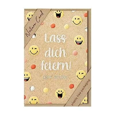 Abbildung von bsb Karte zum Geburtstag Nature Card Nachhaltige Karten Geburtstagskarten mit Umschlag Geburtstagskarte Frauen &amp; Männer Glückwunschkarte 11,5 x 17 cm