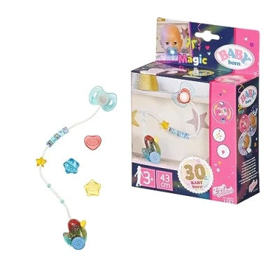 Abbildung von BABY born Magic Puppen Schnuller und Schnullerkette, Ergänzung zum Puppenspiel, für 43 cm Puppen, 832486 Zapf Creation
