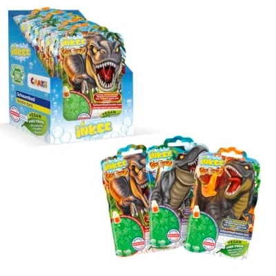 Abbildung von INKEE Bubble Bath Liquid Dinorex Dinosaurier Badezusatz für Kinder, grünes Schaumbad kinder Mit Aloe vera &amp; Colagummi Aroma, 15x 40g
