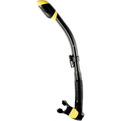 Abbildung von CRESSI Dry Snorkel Black/Yellow Unisex Premium Trockenschnorchel für Tauchen/Apnoe/Schnorcheln, Schwarz/Gelb, Einheitsgröße