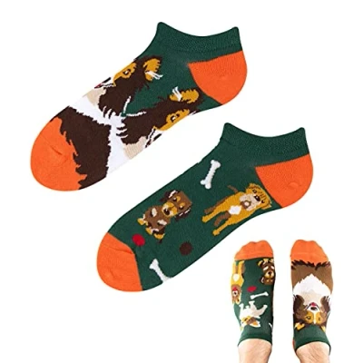Abbildung von TODO Colours Lustige Socken mit Motiv Mehrfarbige, Bunte, Verrückte für die Lebensfreude (39 42, z LOW Dogs Life, numeric_39)