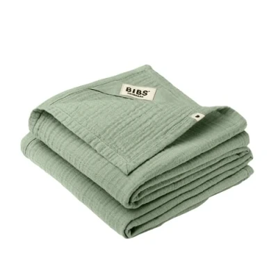 Abbildung von Bibs Muslin Cloth Mulltücher 2 Pack, 100% Bio Baumwolle, 70x70 cm, Sage
