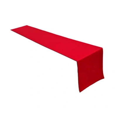 Abbildung von Lemos Home Hochwertiger Tischläufer Tischwäsche aus 100% Baumwolle Kollektion Konzept, Farbe &amp; Größe wählbar (Tischläufer 40x250cm, Rot)