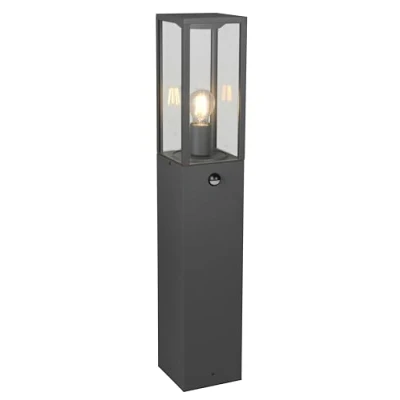 Abbildung von Trio Leuchten Außen Wegeleuchte Garonne 401869142, Aluminium Druckguss Anthrazit, Glas klar, exkl. 1x E27, Bewegungssensor