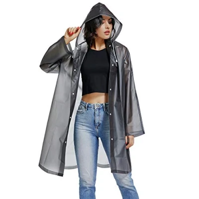 Abbildung von UNIQUEBELLA Regenmantel Eva Travel Transparent Regenponcho Regen Zubehör für Damen und Herren Regenbekleidung Regencape Regenjacke Wasserdicht Wandern Radfahren Camping Reisen