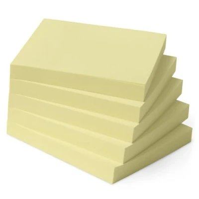 Abbildung von Amazon Basics Quadratisch Haftnotizen, selbstklebende Blöcke, 5er Pack, 7.6 x cm, Gelb