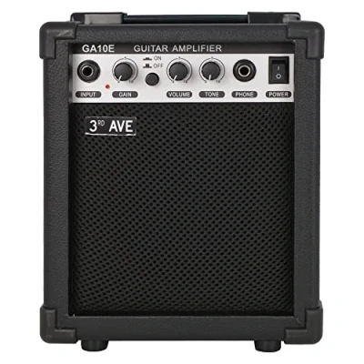 Abbildung von 3rd Avenue Gitarrenverstärker 10 W mit Kopfhörerausgang, Overdrive Schalter, Klang Poti Tragbarer, kompakter Übungsverstärker in Schwarz