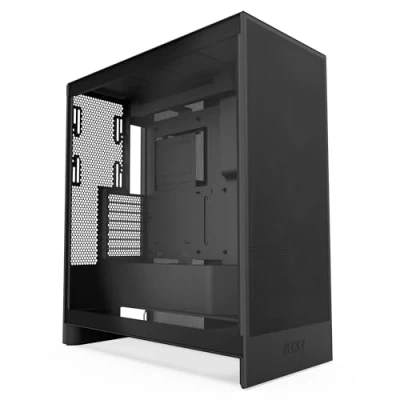 Abbildung von NZXT H7 Flow Mid Tower ATX Airflow Gehäuse Bis zu 3 x 120 mm Lüfter im Boden zur direkten GPU Kühlung Frontlüfter 420 Kühler Trägerplatte vorn Schwarz