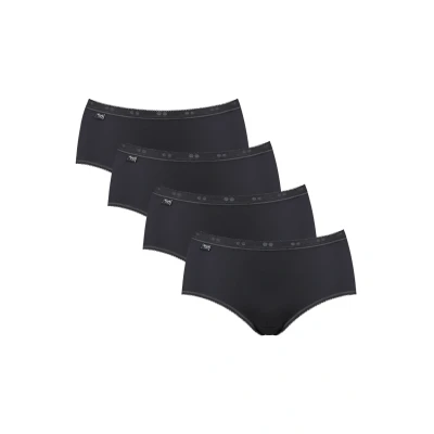 Abbildung von Sloggi SLIP MIDI, Basic 4ER PACK, Einfarbig Slip, Damen, Größe: 38, Schwarz