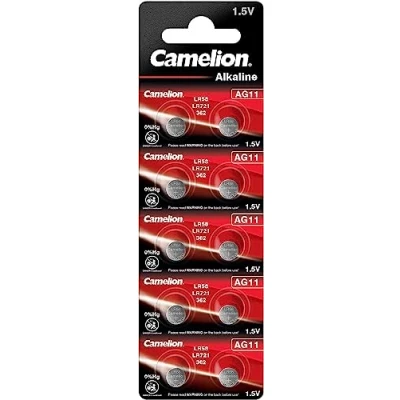 Abbildung von Camelion 12051011 Alkaline Knopfzellen Batterie ohne Quecksilber AG11/LR58/LR721/362 mit 1,5 Volt, 10er Set, Kapazität 21 mAh