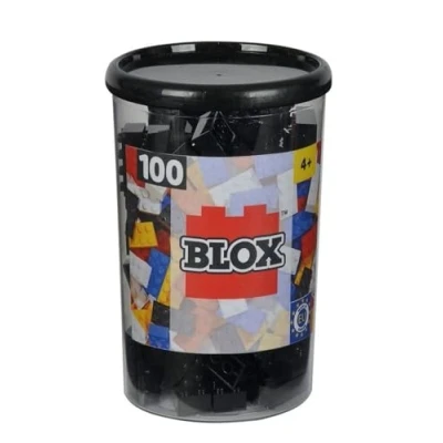 Abbildung von Simba 104118916 Blox, 100 schwarze Bausteine für Kinder ab 3 Jahren, 8er Steine, inklusive Dose, hohe Qualität, vollkompatibel mit vielen anderen Herstellern, Schwarz