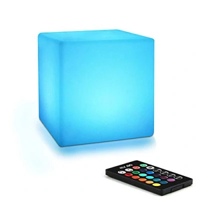 Abbildung von MR.GO 4&quot; LED Licht Würfel Farbwechsel Stimmungslicht mit Fernbedienung, 16 RGB Farben, Dimmbar Helligkeit, Wiederaufladbare Würfelleuchte Nachtlicht für Heimbeleuchtung &amp; Dekoration