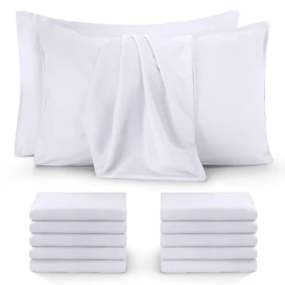 Abbildung von Utopia Bedding Kissenbezüge 12Er Pack Weiß (50x75cm) Weiche Gebürstete Polyester Mikrofaser Mit Umschlagverschluss
