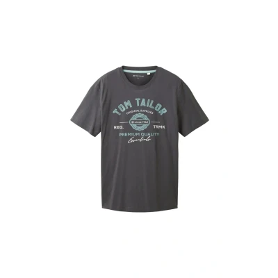Abbildung von TOM Tailor MIT LOGO Tshirt print, Herren, Größe: Small, Tarmac grey