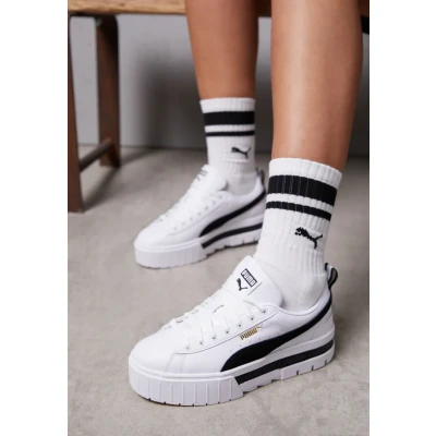 Abbildung von Puma Mayze LTH WNS Sneaker low, Damen, Größe: 41, White/peyote Leder und lederimitat