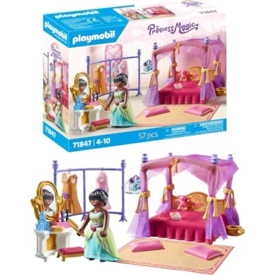 Abbildung von PLAYMOBIL Princess Magic Prinzessinnen Schlafzimmer mit Ankleide Spielset Märchen Spielzeug für Kinder ab 4 Jahren 71847